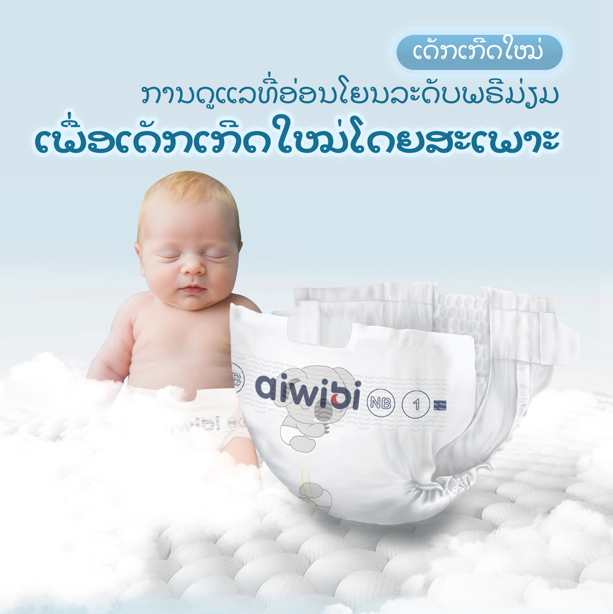 ຜ້າອ້ອມເດັກພຣີມຽມ ຂະໜາດ NB 22 ຜືນ (2-5 ກິໂລກຣາມ)