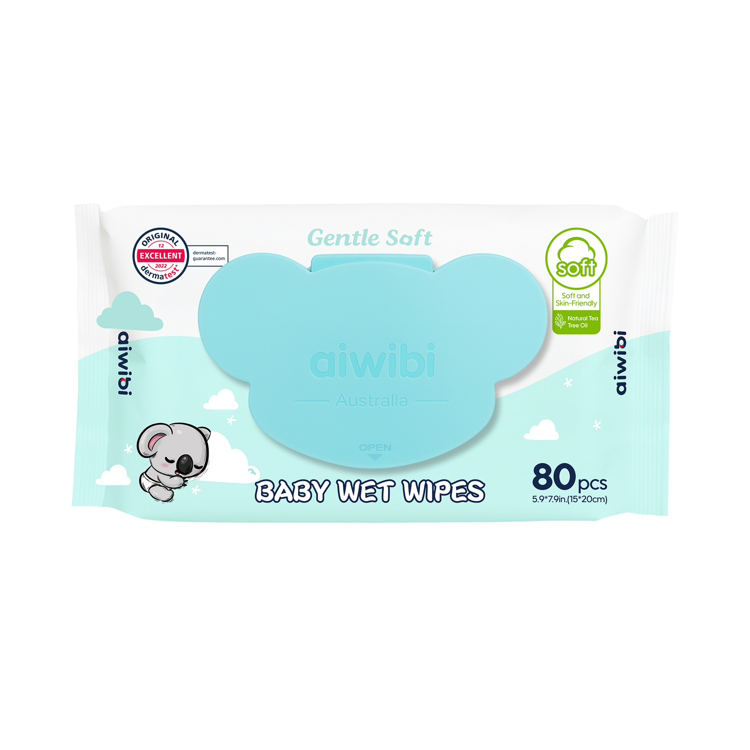 ຜ້າເຊັດເດັກ ນ້ຳມັນຕົ້ນຊາທໍາມະຊາດ 1 ຊຸດ 80 ຕ່ອນ