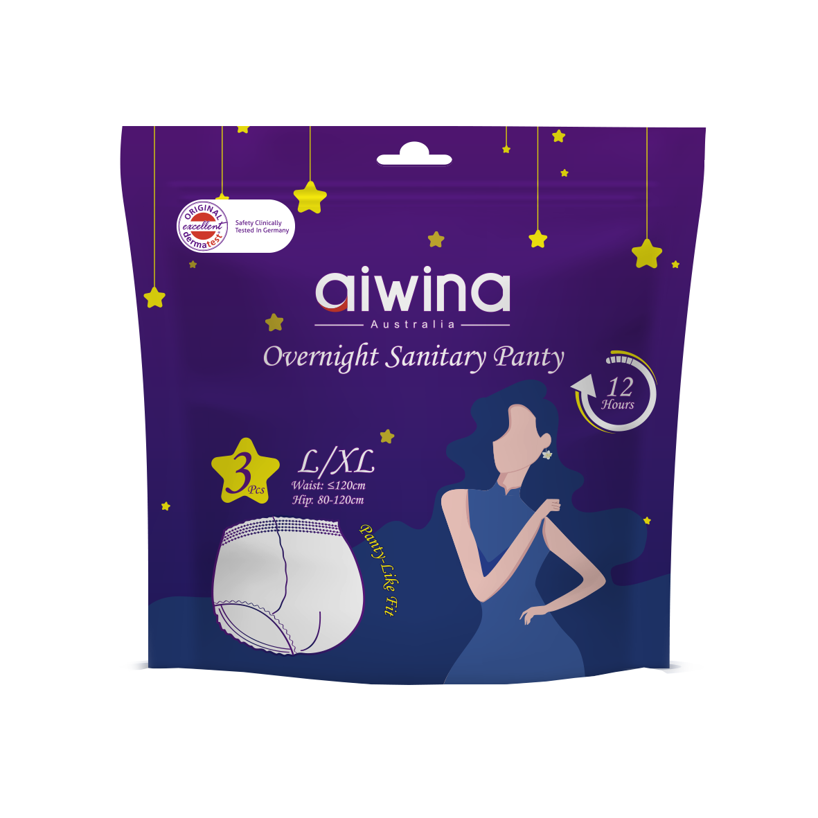 ໂສ້ງອະນາໄມສຳລັບໃສ່ກາງຄືນ AIWINA ຂະໜາດ L/XL